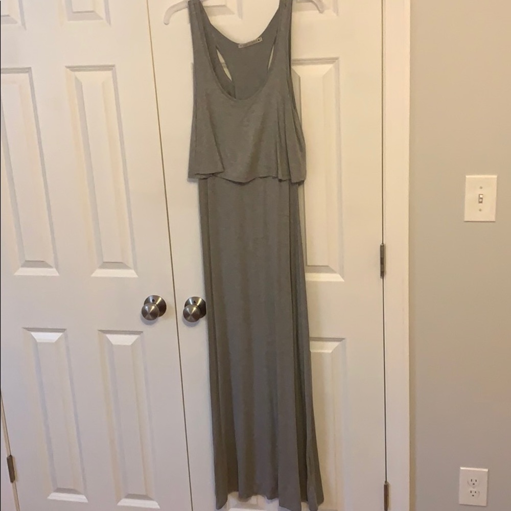 Gray racer back maxi dress